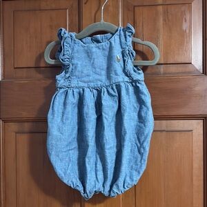Ralph Lauren Denim Baby Girl Romper